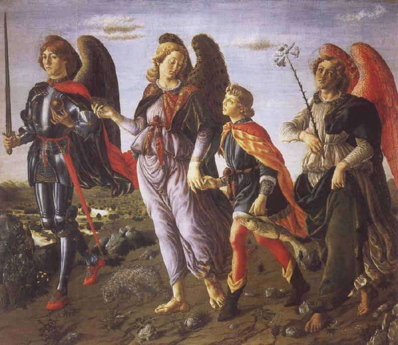 Francesco Botticini Tobias and the Three Archangels oil painting image